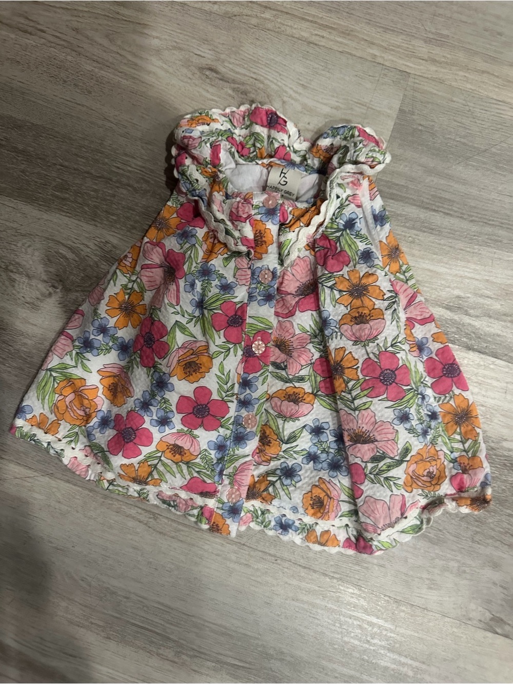 Floral Ruffle Baby/Toddler Top - Pink, Orange & Blue